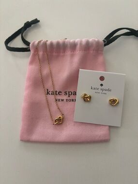 kate spade Gold Knot Necklace and Stud Earring Set